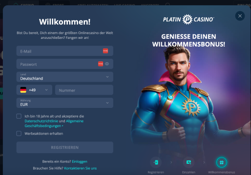 platin casino registration