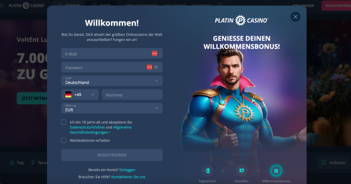 platin casino registration